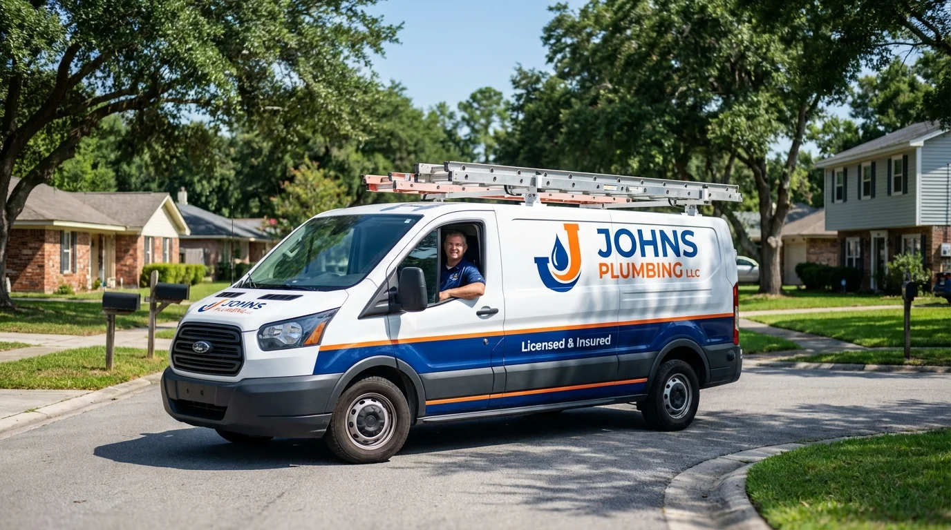 Johns Plumbing LLC service van in National City, CA