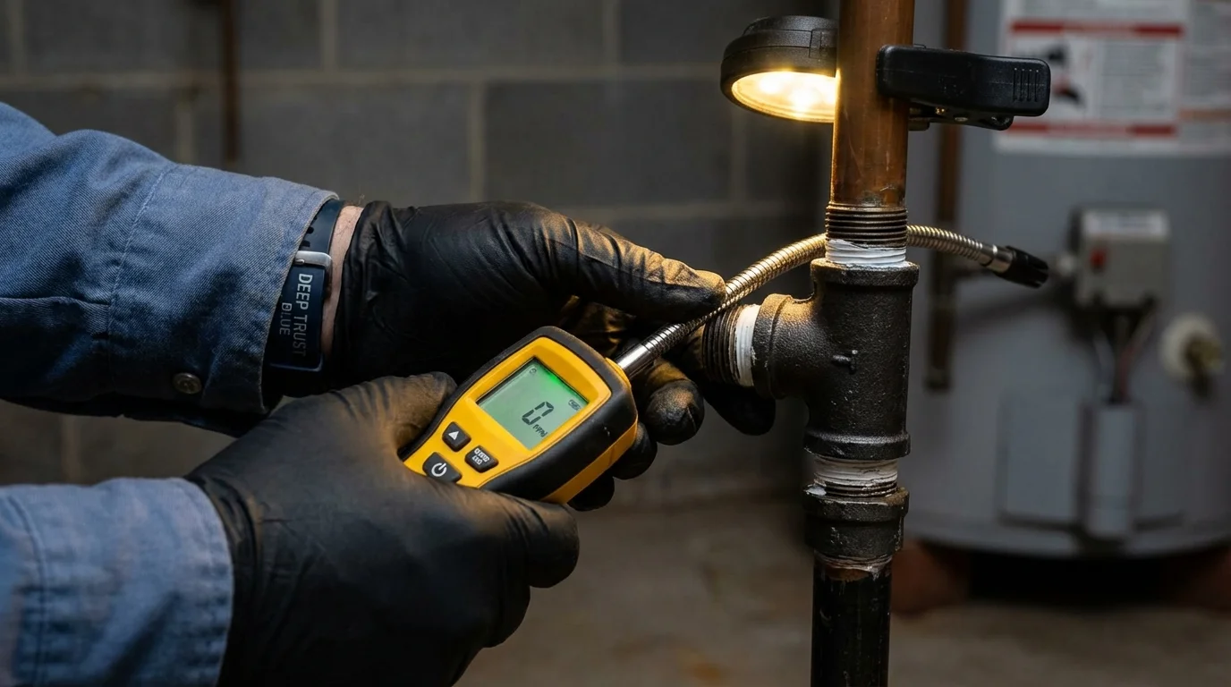 Gas leak detection with electronic sniffer by Johns Plumbing LLC in National City